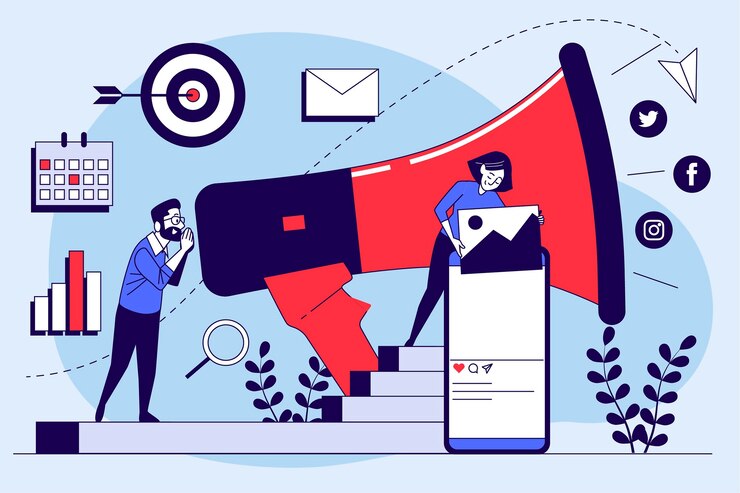 marketing-concept-with-smartphone_52683-74144 التسويق الداخلي و التسويق الخارجي